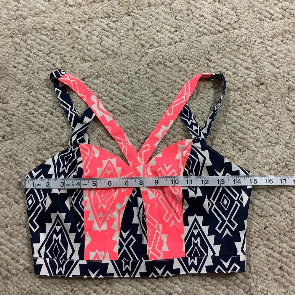 FLYING TOMATO Aztec Print Back Zip Crop Top SZ-S - Picture 11 of 11